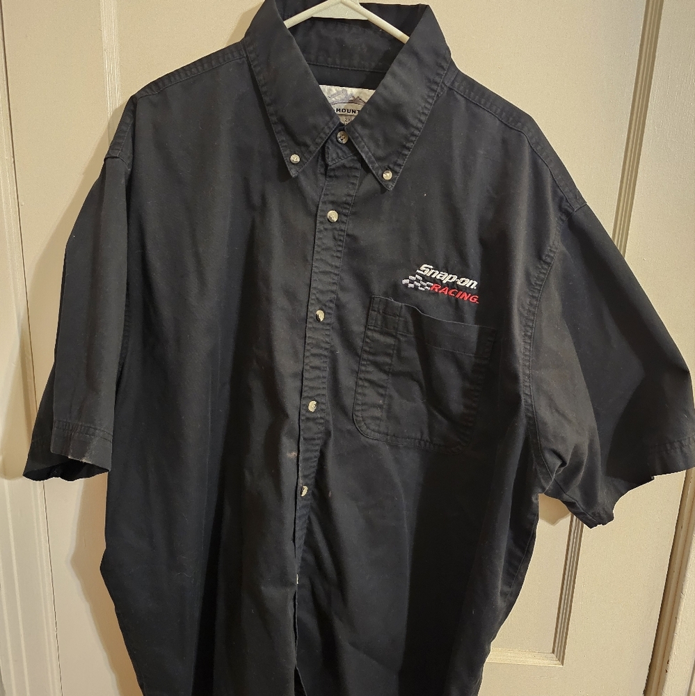Black Men's Snap On Shirt